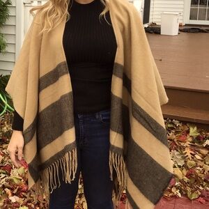 One Size Tan & Black Blanket Sweater